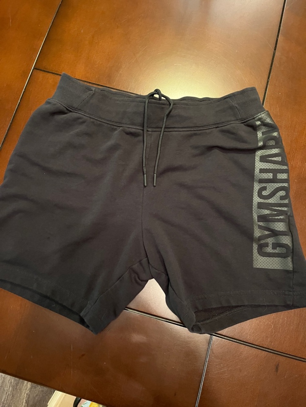 Gymshark Black Athletic Drawcord sweat shorts with Side Logo Panel